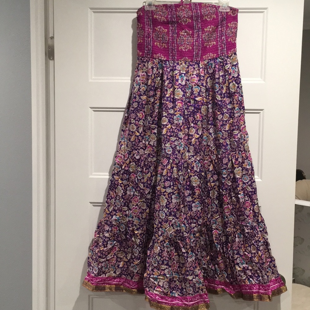 Anthropologie silk maxi dress